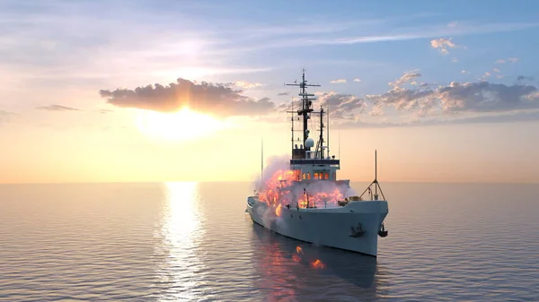 3D rendering of the naval ship