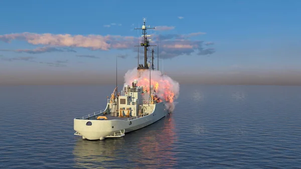 3D rendering of the naval ship