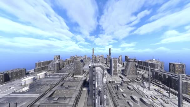 未来城市风景的3D渲染 — 图库视频影像
