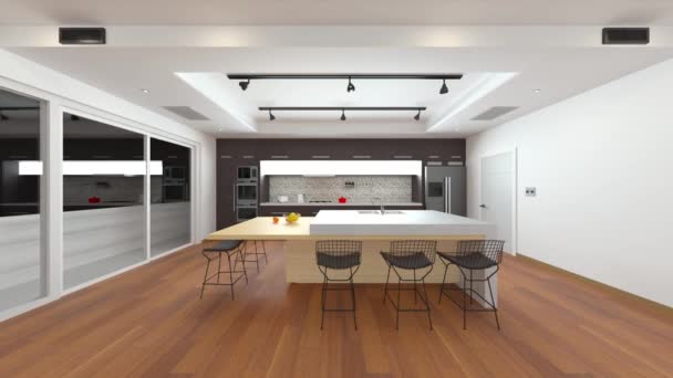 Rendering Dining Kitchen — Vídeo de Stock