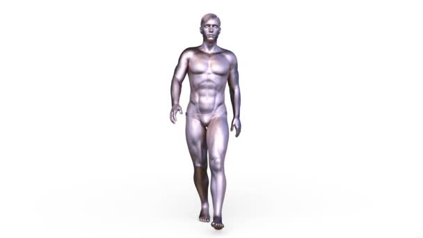 步行男子形象的三维渲染 — 图库视频影像