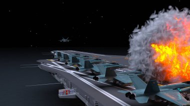 Uçak gemisinin 3D görüntülemesi