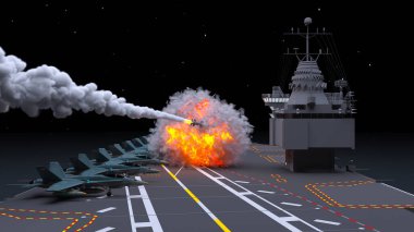 Uçak gemisinin 3D görüntülemesi