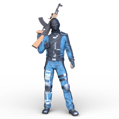 Maskeli askerin 3 boyutlu canlandırması