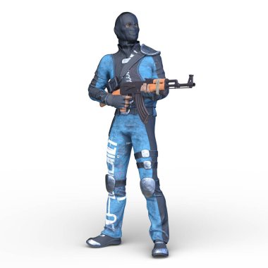 Maskeli askerin 3 boyutlu canlandırması