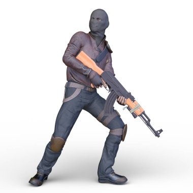 Maskeli askerin 3 boyutlu canlandırması