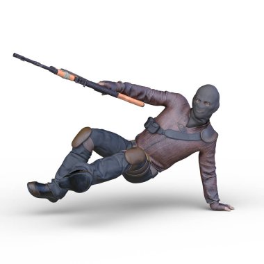 Maskeli askerin 3 boyutlu canlandırması