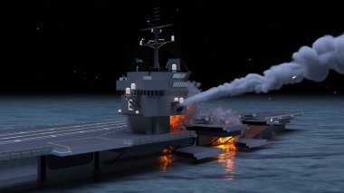 Uçak gemisinin 3D görüntülemesi