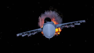 Bir jet uçağının 3D görüntüsü