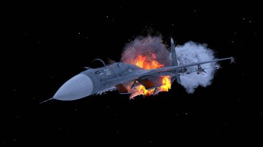 Bir jet uçağının 3D görüntüsü