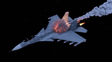 Bir jet uçağının 3D görüntüsü