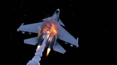 Bir jet uçağının 3D görüntüsü