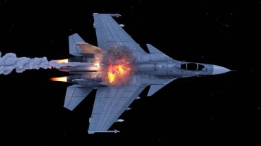 Bir jet uçağının 3D görüntüsü