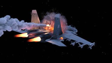 Bir jet uçağının 3D görüntüsü