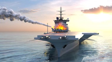 Uçak gemisinin 3D görüntülemesi