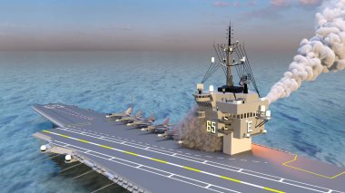 Uçak gemisinin 3D görüntülemesi