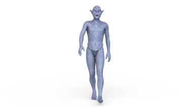 Yürüyen bir goblinin 3 boyutlu canlandırması