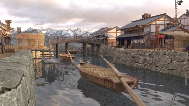 Japon şatosunun 3D görüntüsü
