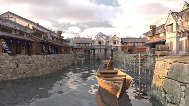 Japon şatosunun 3D görüntüsü