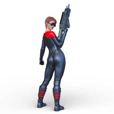 Bir siber kadının 3 boyutlu canlandırması