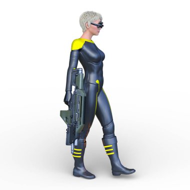 Bir siber kadının 3 boyutlu canlandırması