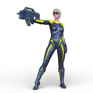 Bir siber kadının 3 boyutlu canlandırması