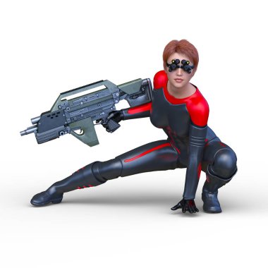 Bir siber kadının 3 boyutlu canlandırması