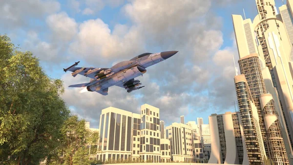 Bir jet uçağının 3D görüntüsü