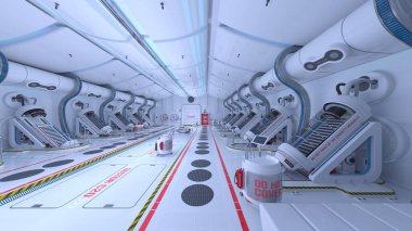 Uzay istasyonu peyzajının 3B görüntülemesi