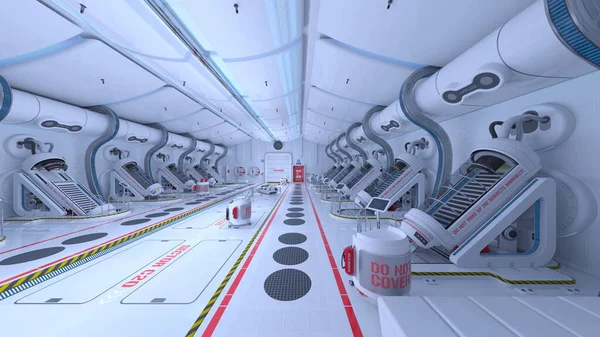 Uzay istasyonu peyzajının 3B görüntülemesi