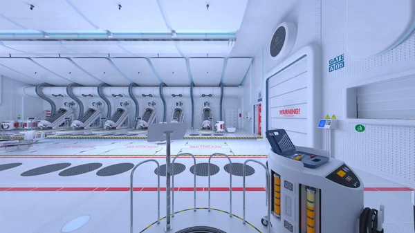 Uzay istasyonu peyzajının 3B görüntülemesi