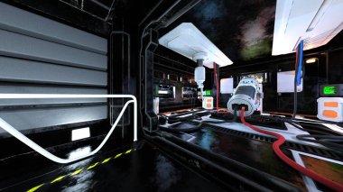 Uzay aracındaki teftiş odasının 3 boyutlu görüntülenmesi