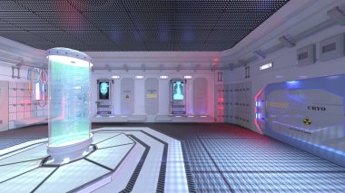 Uzay istasyonu peyzajının 3B görüntülemesi