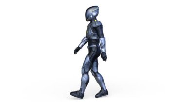 Yürüyen bir robotun 3 boyutlu canlandırması