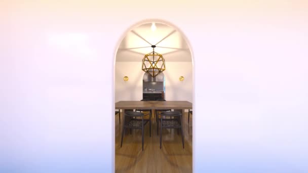 餐厅的3D渲染 — 图库视频影像