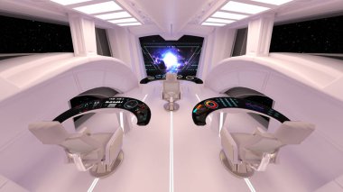 Uzay istasyonu peyzajının 3B görüntülemesi