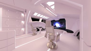 Uzay istasyonu peyzajının 3B görüntülemesi