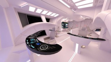 Uzay istasyonu peyzajının 3B görüntülemesi