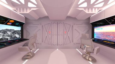 Uzay istasyonu peyzajının 3B görüntülemesi