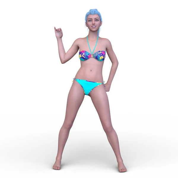 Weergave Van Een Vrouw Bikini — Stockfoto