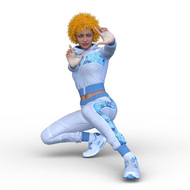 Dansçı bir kadının 3 boyutlu canlandırması