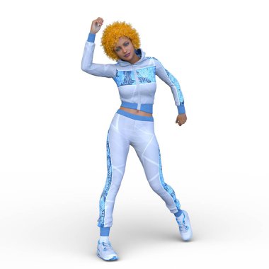 Dansçı bir kadının 3 boyutlu canlandırması