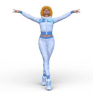 Dansçı bir kadının 3 boyutlu canlandırması