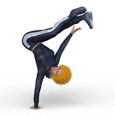 Dansçı bir kadının 3 boyutlu canlandırması