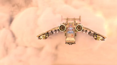 Bir jet uçağının 3D görüntüsü