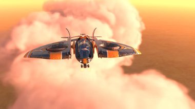 Bir jet uçağının 3D görüntüsü