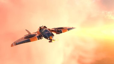 Bir jet uçağının 3D görüntüsü