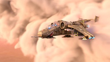 Bir jet uçağının 3D görüntüsü