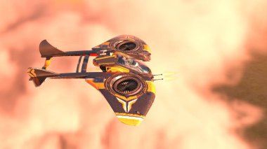 Bir jet uçağının 3D görüntüsü