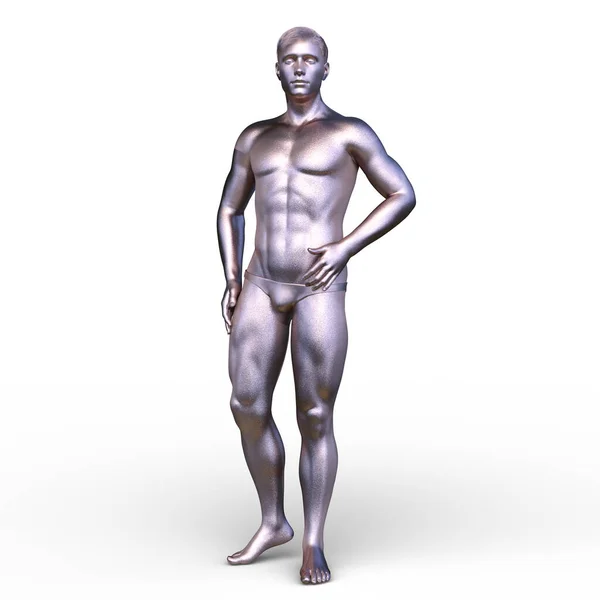3D渲染一个男人的姿势 — 图库照片